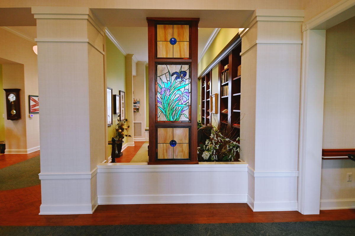 stained glass window and decor